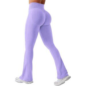 Flare Leggings Womens Workout Butt Lifting Legging 30" inseam Light Purple